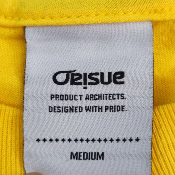 Orisue T-shirt men's size M yellow with graphic design short sleeve - Picture 5 of 9